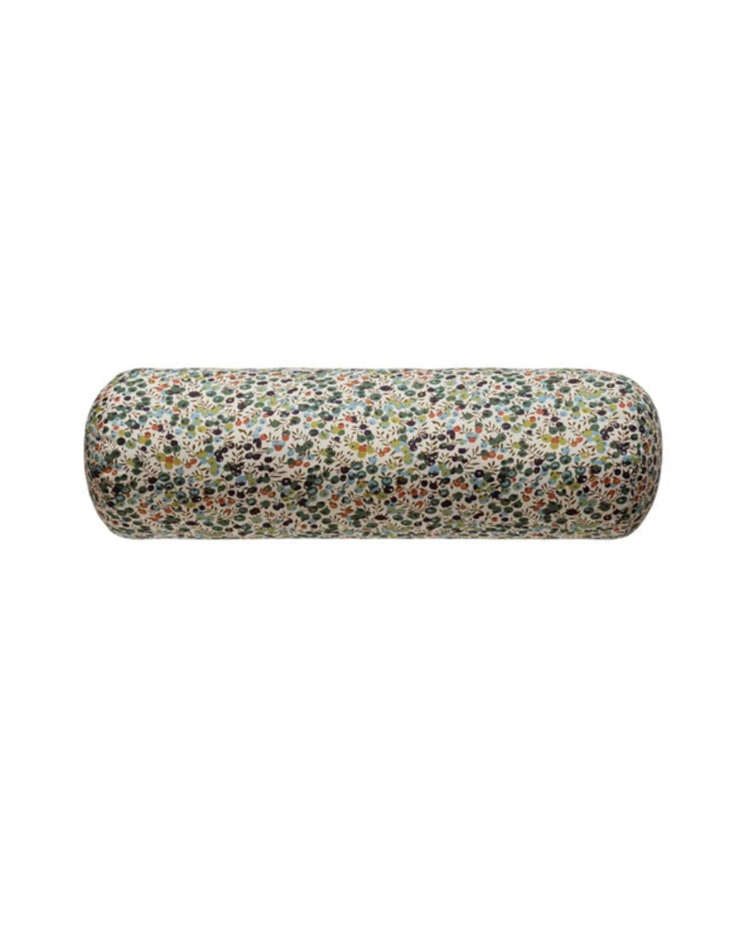 Cotton Printed Bolster Pillow with Ditsy Floral Pattern