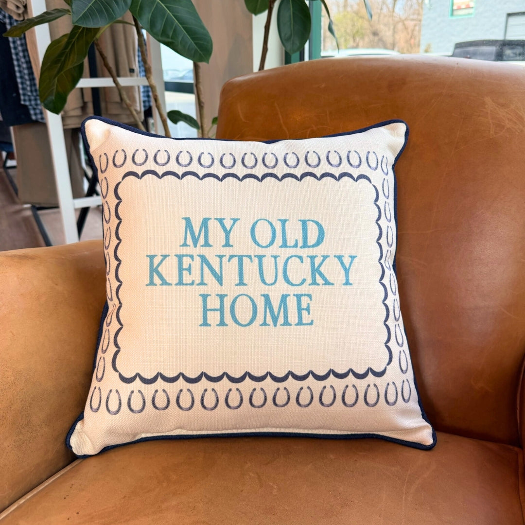 Horseshoe Hometown Pillow - My Old Kentucky Home