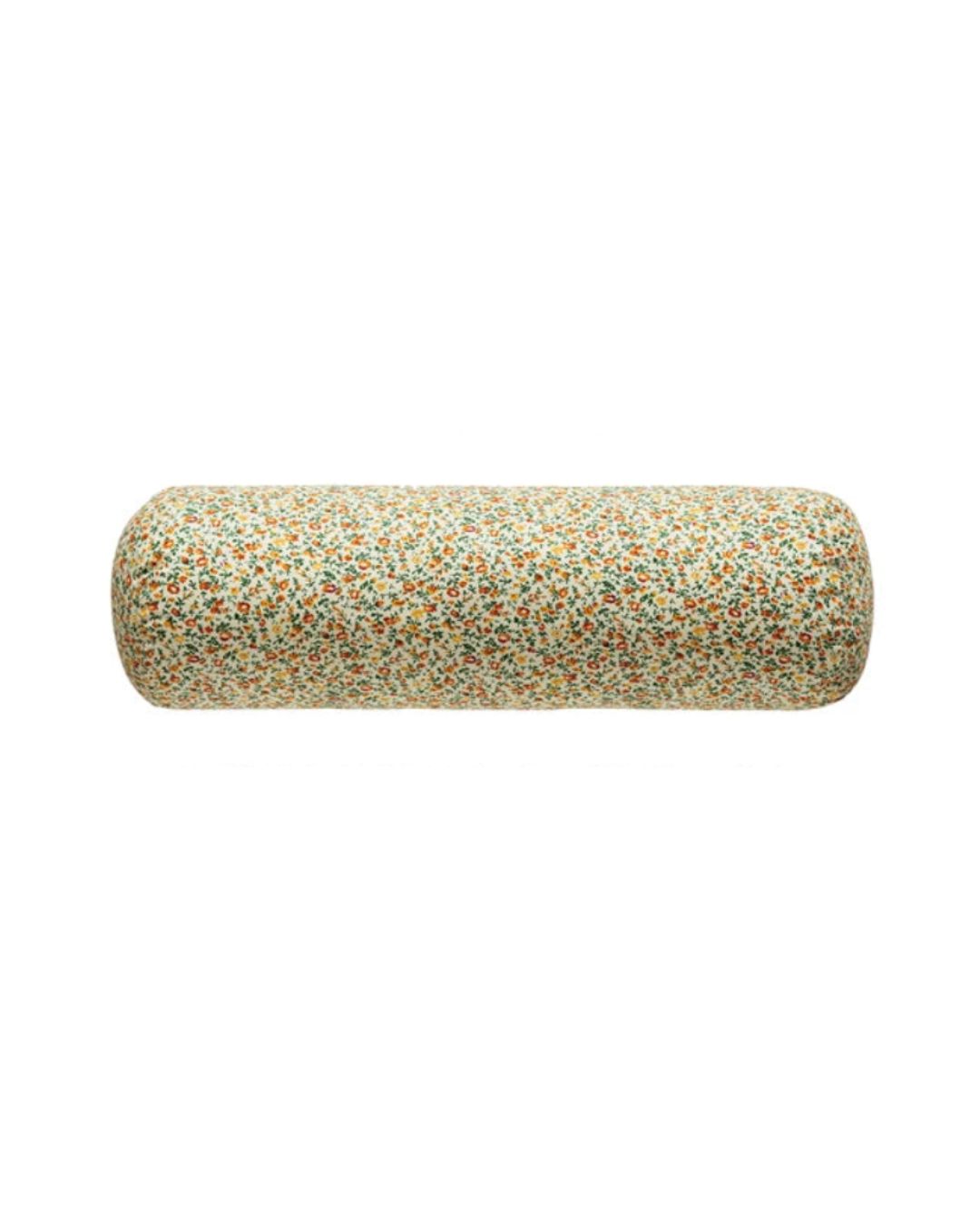 Cotton Printed Bolster Pillow with Ditsy Floral Pattern
