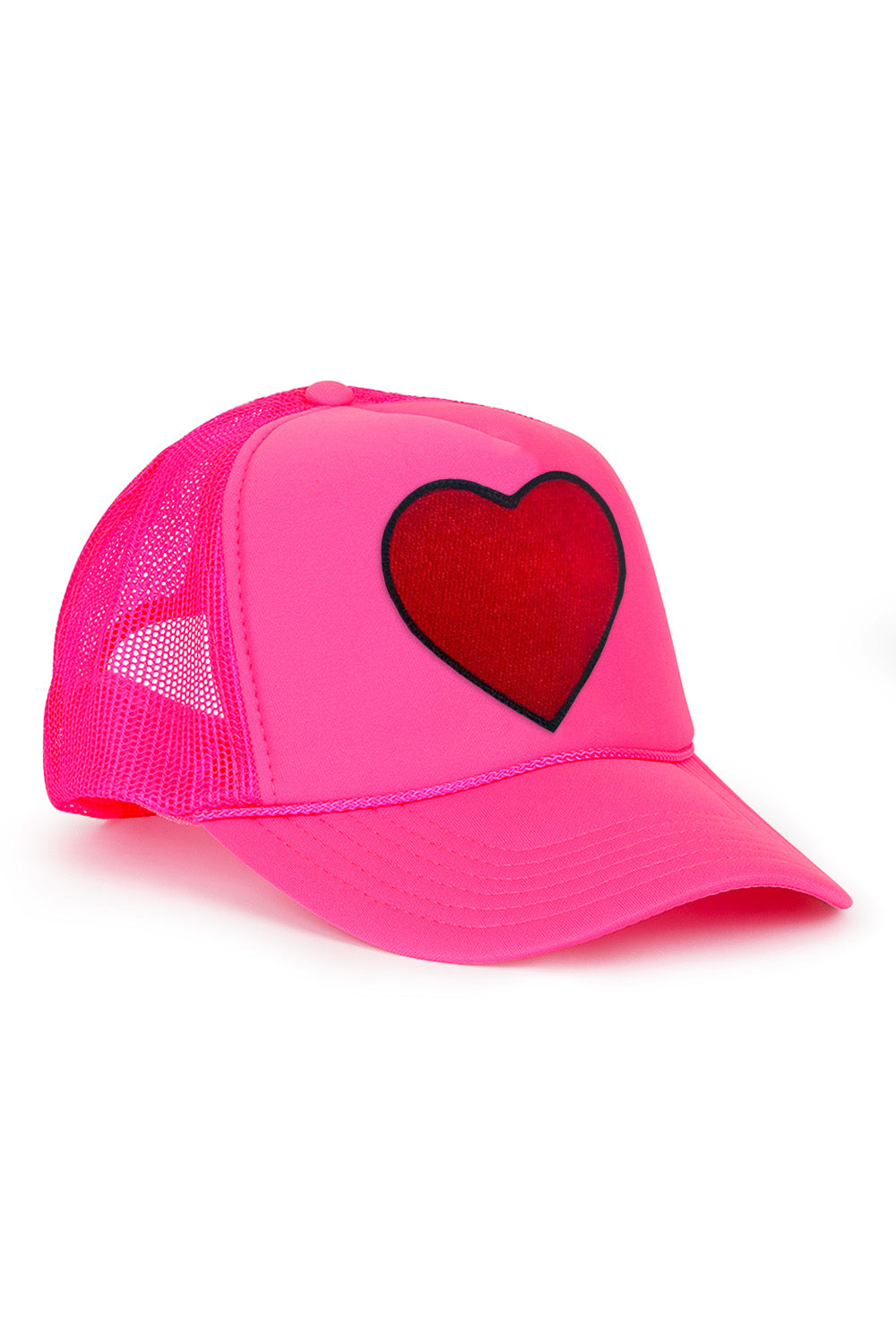 Aviator Nation - Heart - Vintage Low Rise Trucker - Neon Pink