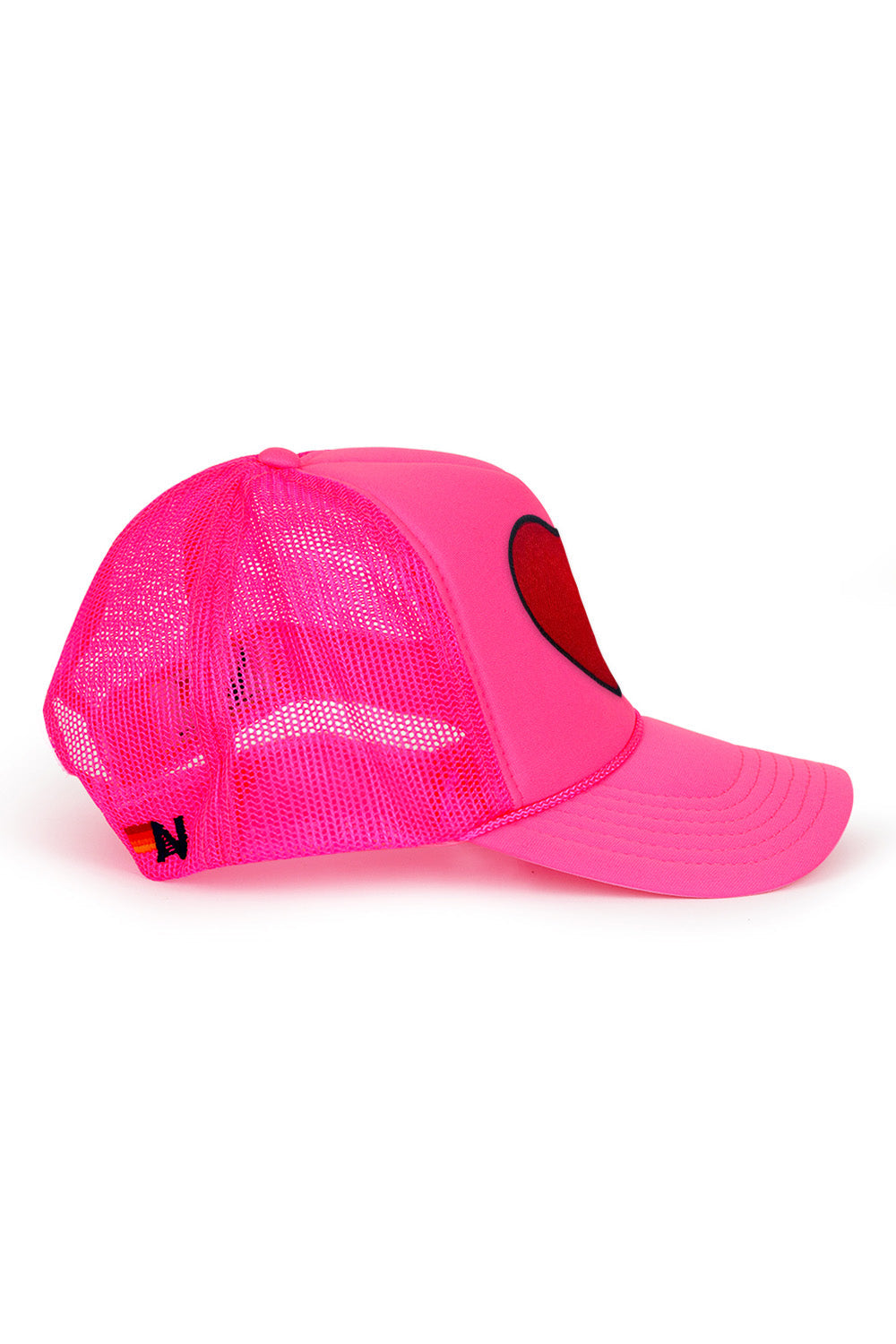 Aviator Nation - Heart - Vintage Low Rise Trucker - Neon Pink
