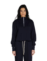 Les Tien - Haley Crop Half Zip Pullover - Navy