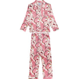 Women's Martinique® Pink Banana Leaf Long PJ Set - SILK