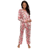 Women's Martinique® Pink Banana Leaf Long PJ Set - SILK