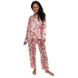 Women's Martinique® Pink Banana Leaf Long PJ Set - SILK