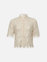 FRAME - Lace Button Up Shirt - Ecru