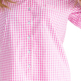 Women's Hepburn Gingham Pink Long PJ Set