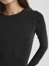 FRAME - The Rhinestone Jersey Top - Black