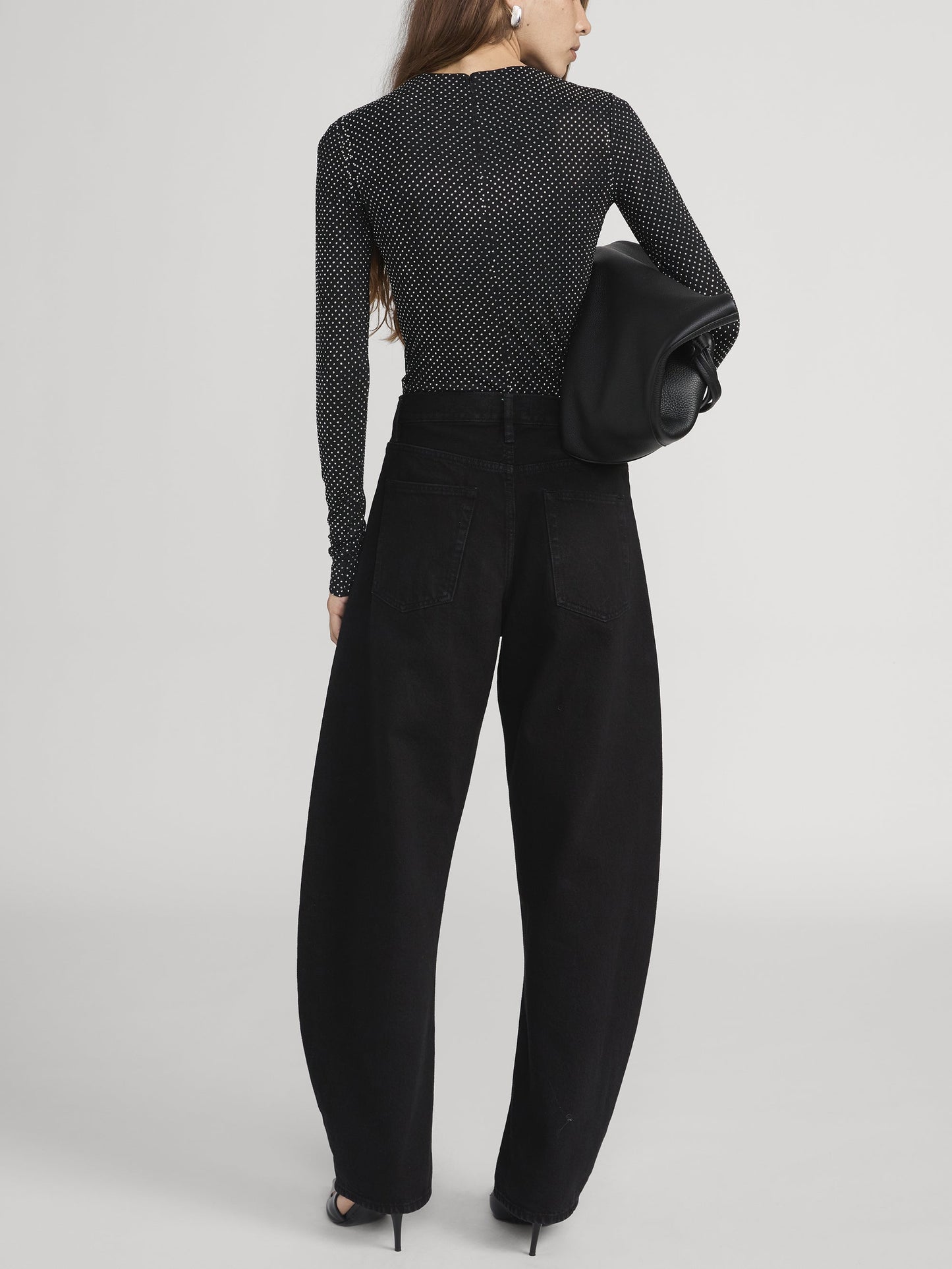 FRAME - The Rhinestone Jersey Top - Black