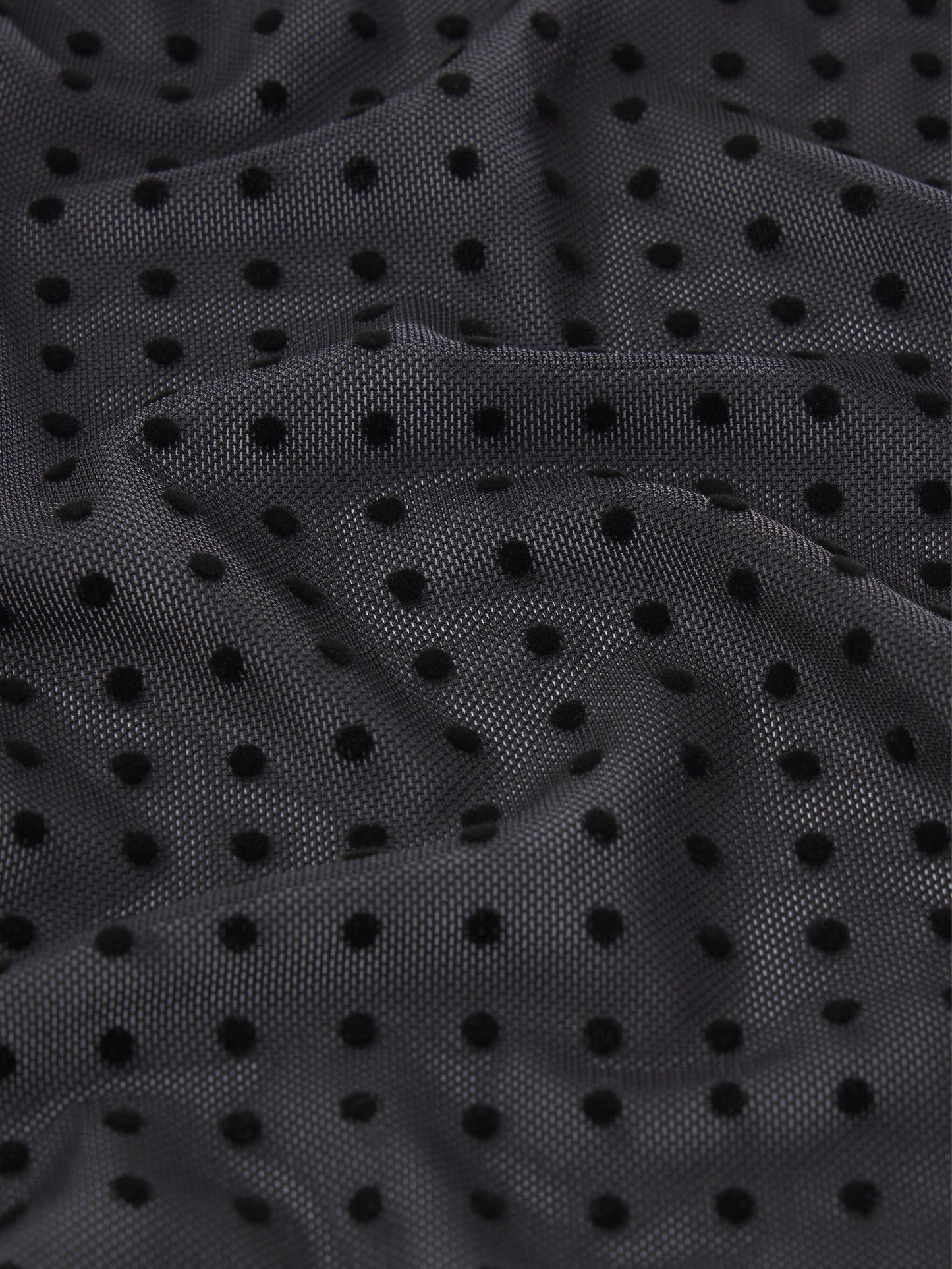 FRAME - The Mesh Polka Dot Top - Black