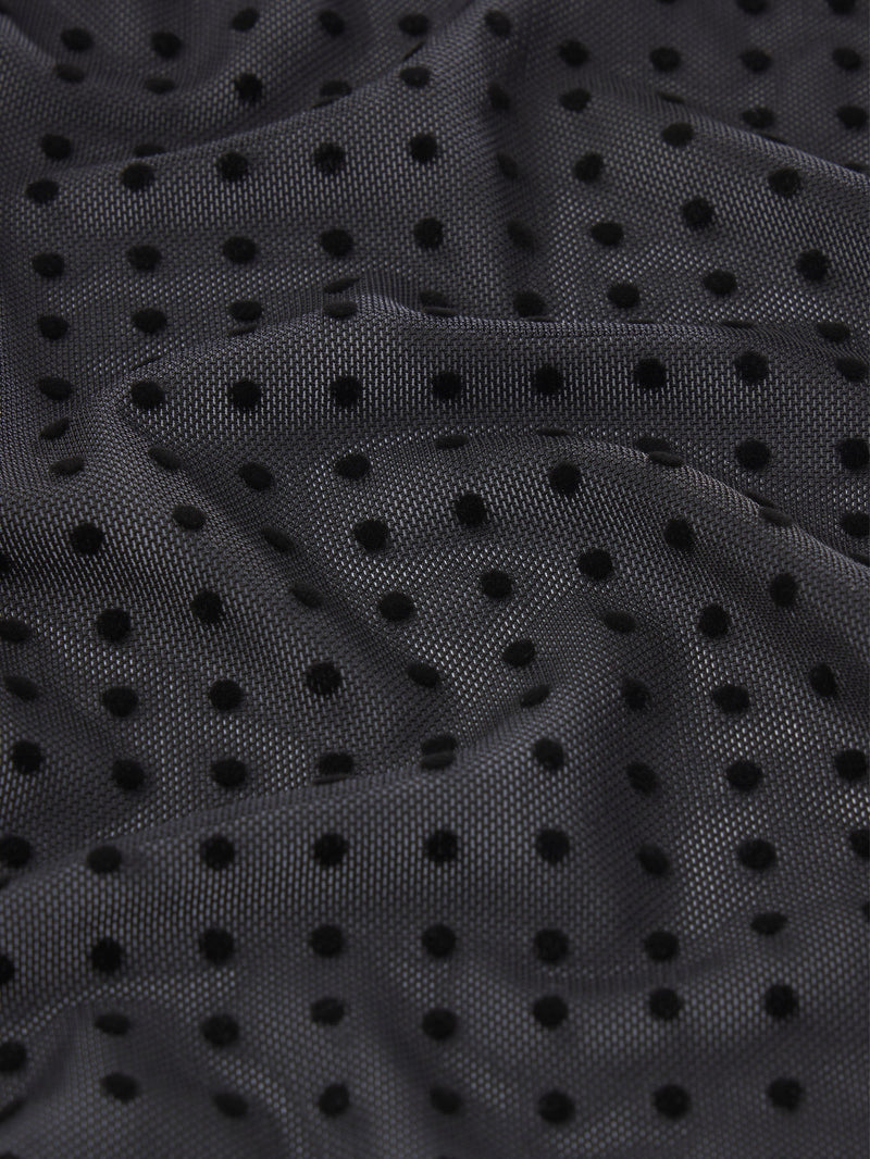 FRAME - The Mesh Polka Dot Top - Black