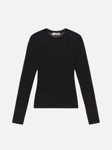 FRAME - The Mesh Polka Dot Top - Black