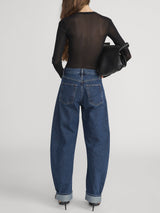 FRAME - The Mesh Polka Dot Top - Black
