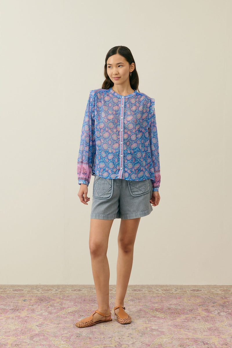 Louise Misha - Jane Blouse - Blue Capri Cove