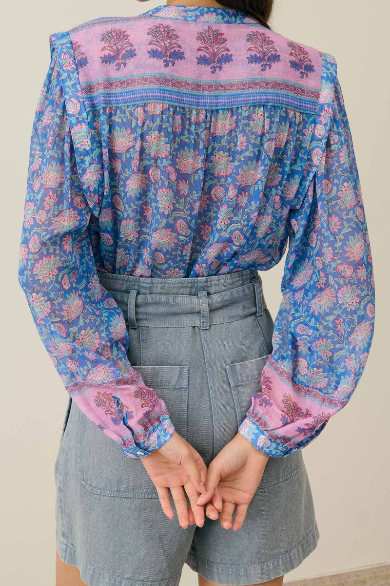 Louise Misha - Jane Blouse - Blue Capri Cove