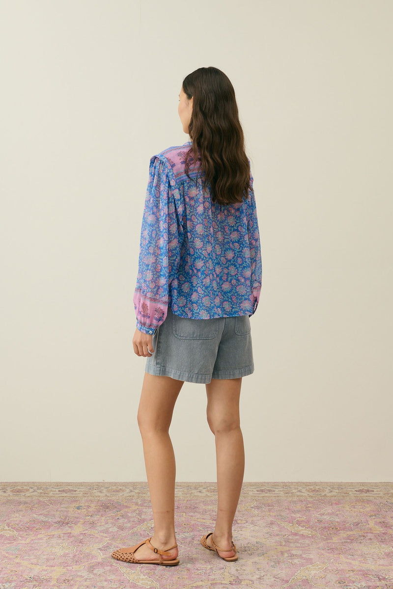 Louise Misha - Jane Blouse - Blue Capri Cove