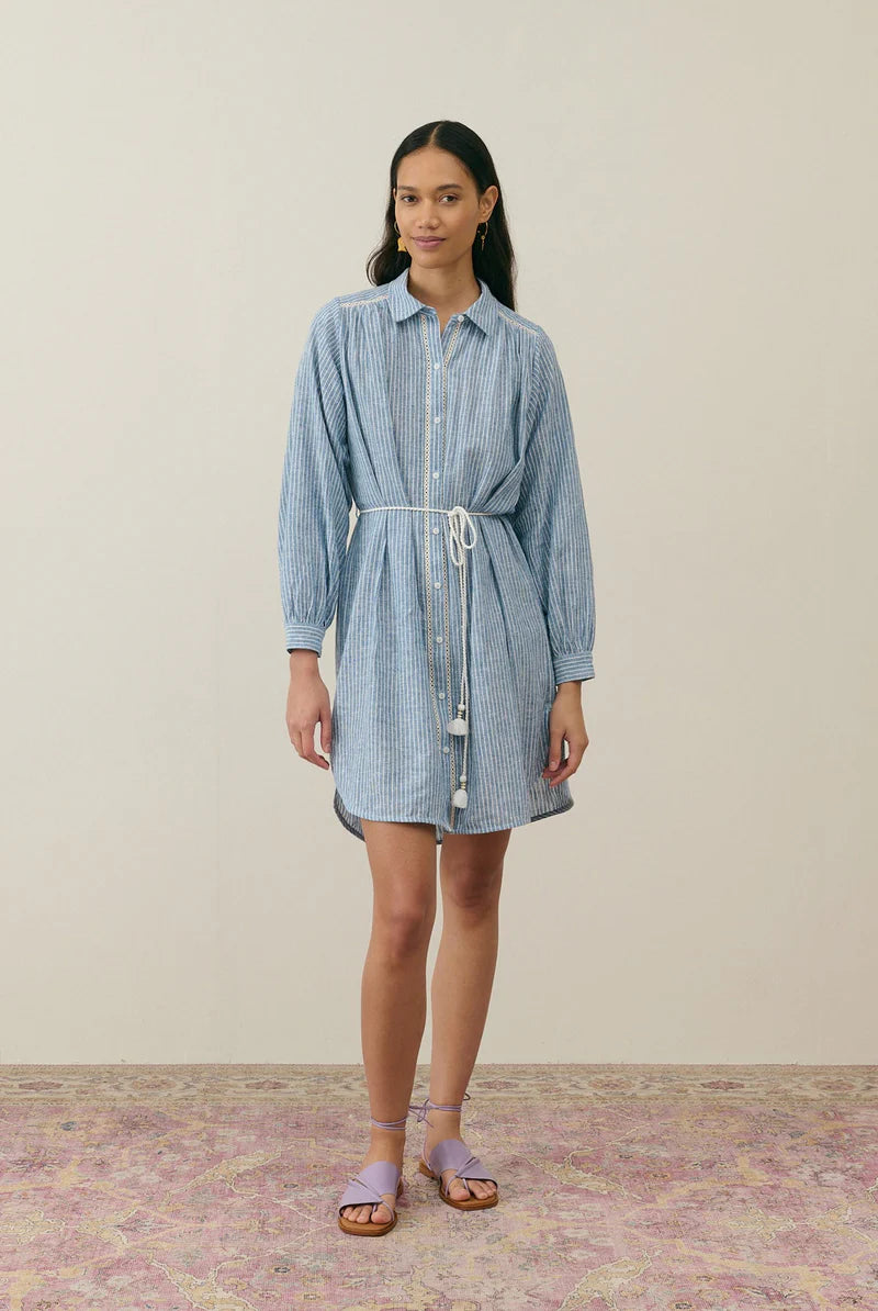 Louise Misha - Diwala Dress - Blue Onda Stripes