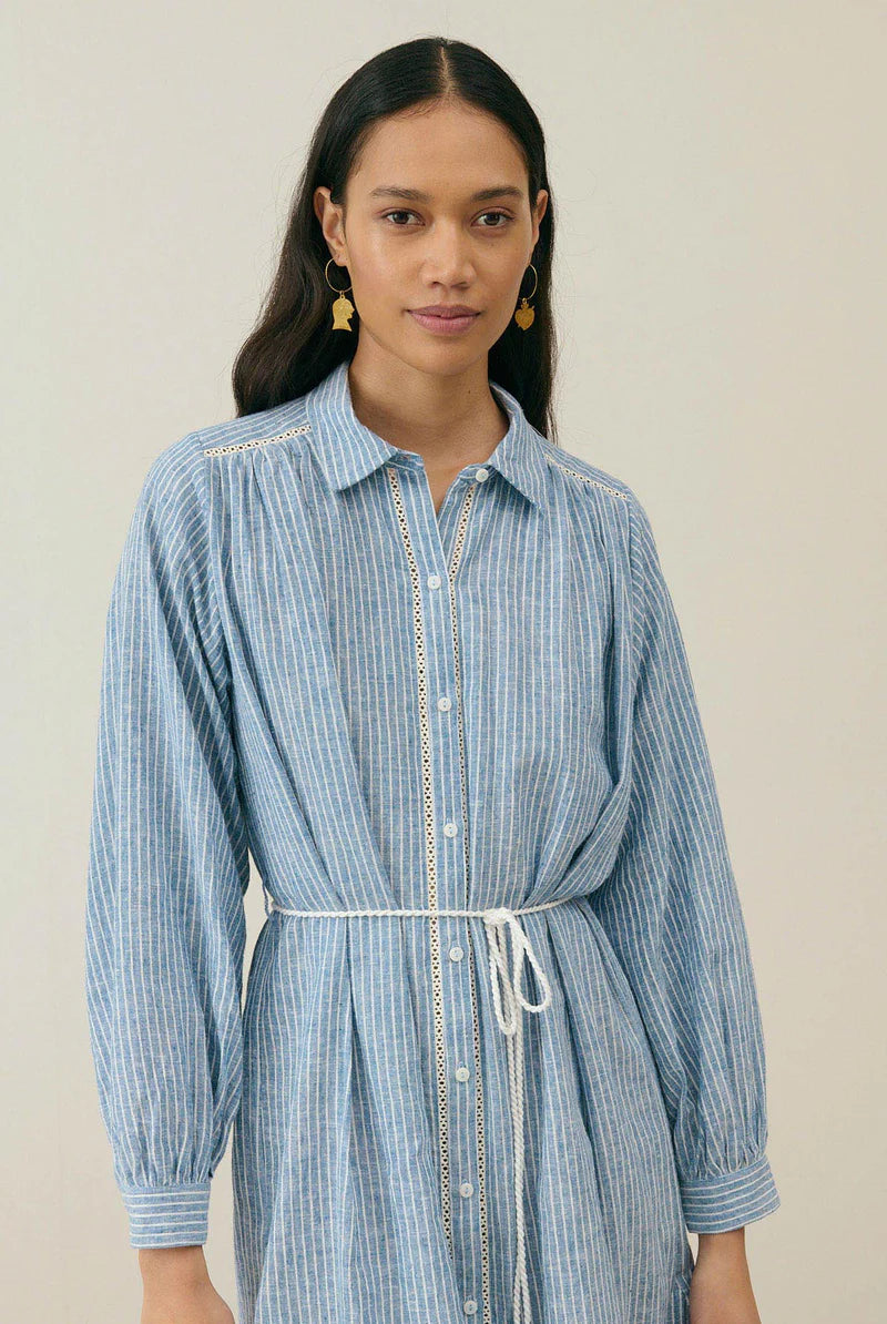 Louise Misha - Diwala Dress - Blue Onda Stripes