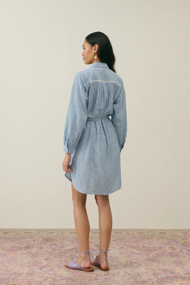 Louise Misha - Diwala Dress - Blue Onda Stripes