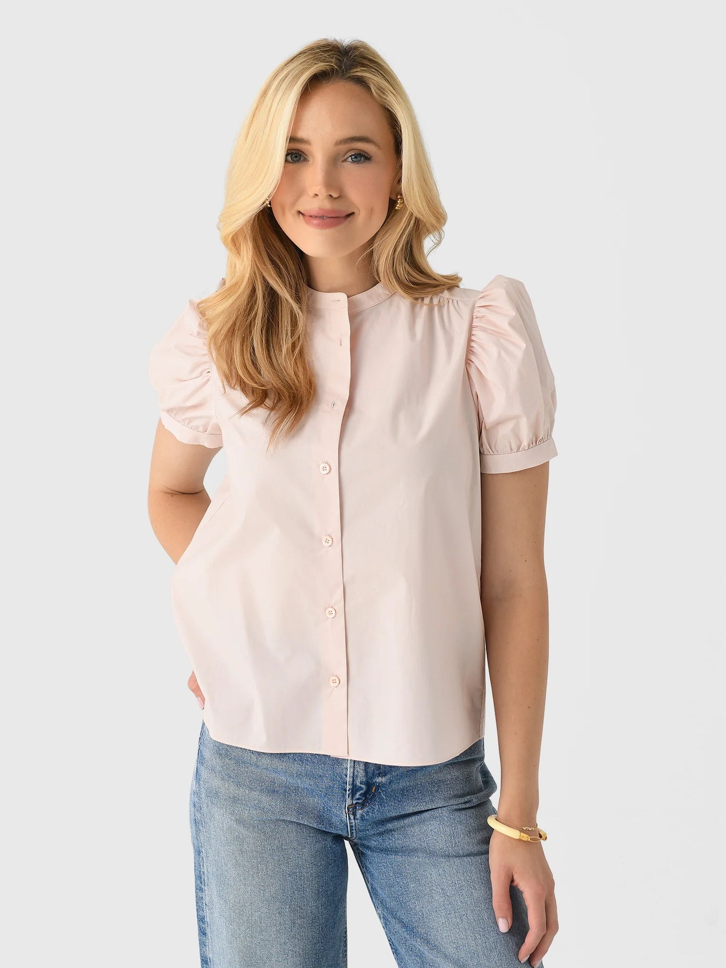FRAME - The Gathered Top - Light Pink