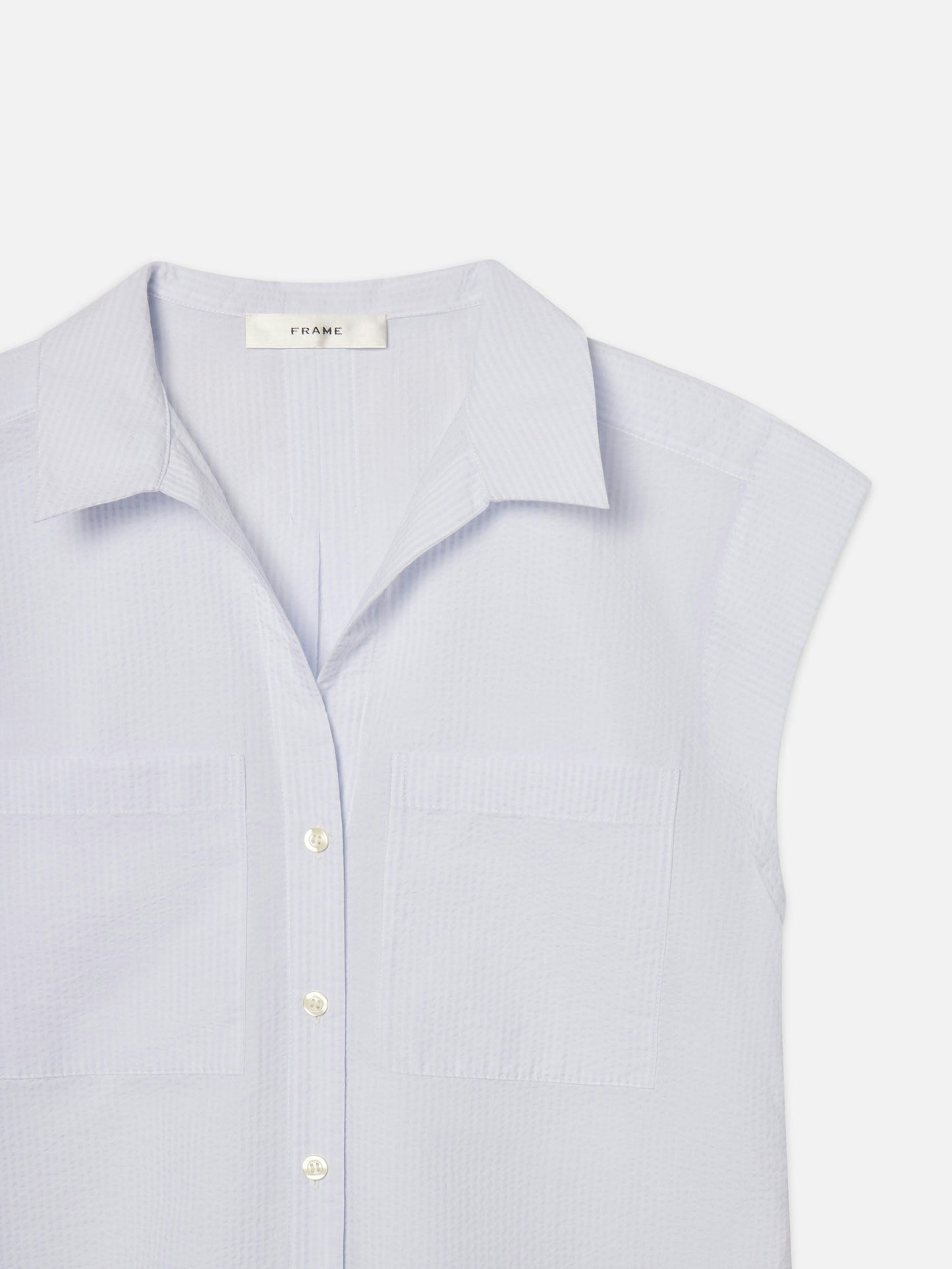 FRAME - The Seersucker Leisure Shirt - Light Chambray Multi