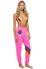 Aviator Nation - All Seasons Circle Chevron Sweatpants - Neon Pink