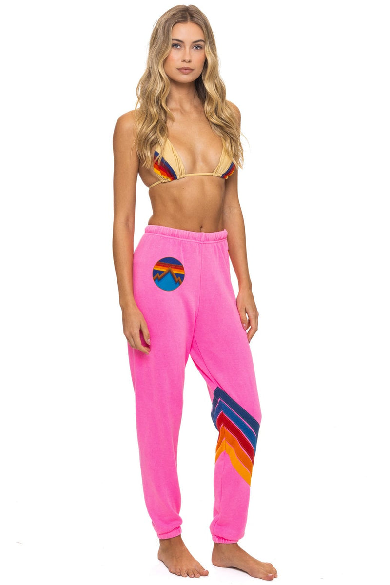 Aviator Nation - All Seasons Circle Chevron Sweatpants - Neon Pink
