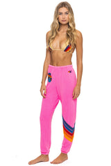 Aviator Nation - All Seasons Circle Chevron Sweatpants - Neon Pink