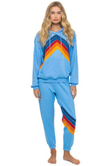 Aviator Nation - Mountain Stitch Chevron Pullover Hoodie Relaxed - Sky