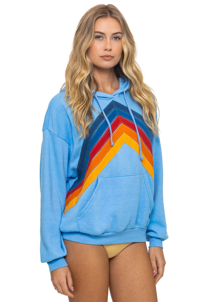Aviator Nation - Mountain Stitch Chevron Pullover Hoodie Relaxed - Sky