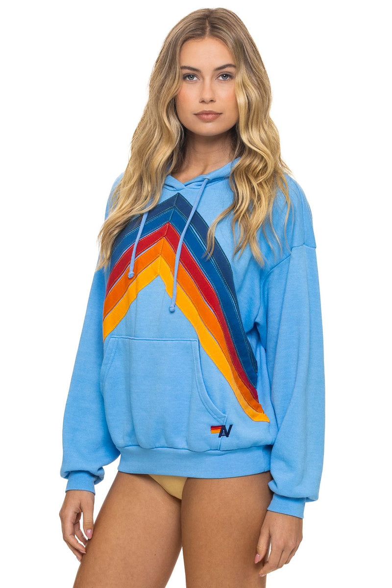 Aviator Nation - Mountain Stitch Chevron Pullover Hoodie Relaxed - Sky