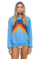 Aviator Nation - Mountain Stitch Chevron Pullover Hoodie Relaxed - Sky