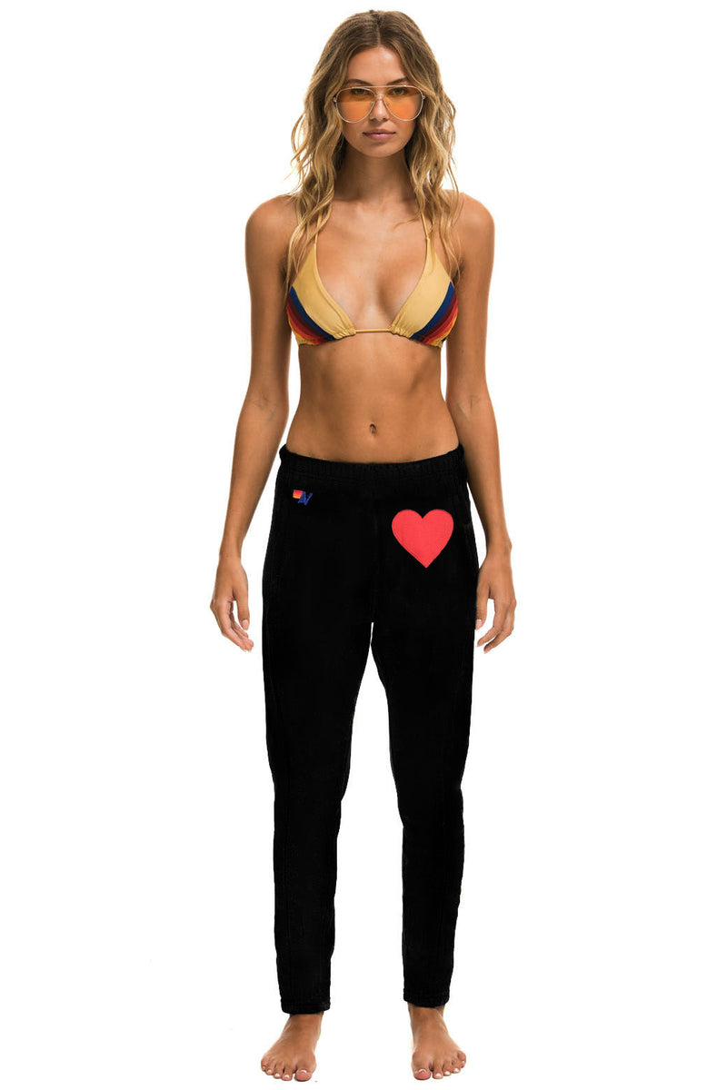Aviator Nation - Heart Stitch Jogger Sweatpants - Black