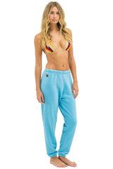 Aviator Nation - 5 Stripe Sweatpants - Aqua / White Neon