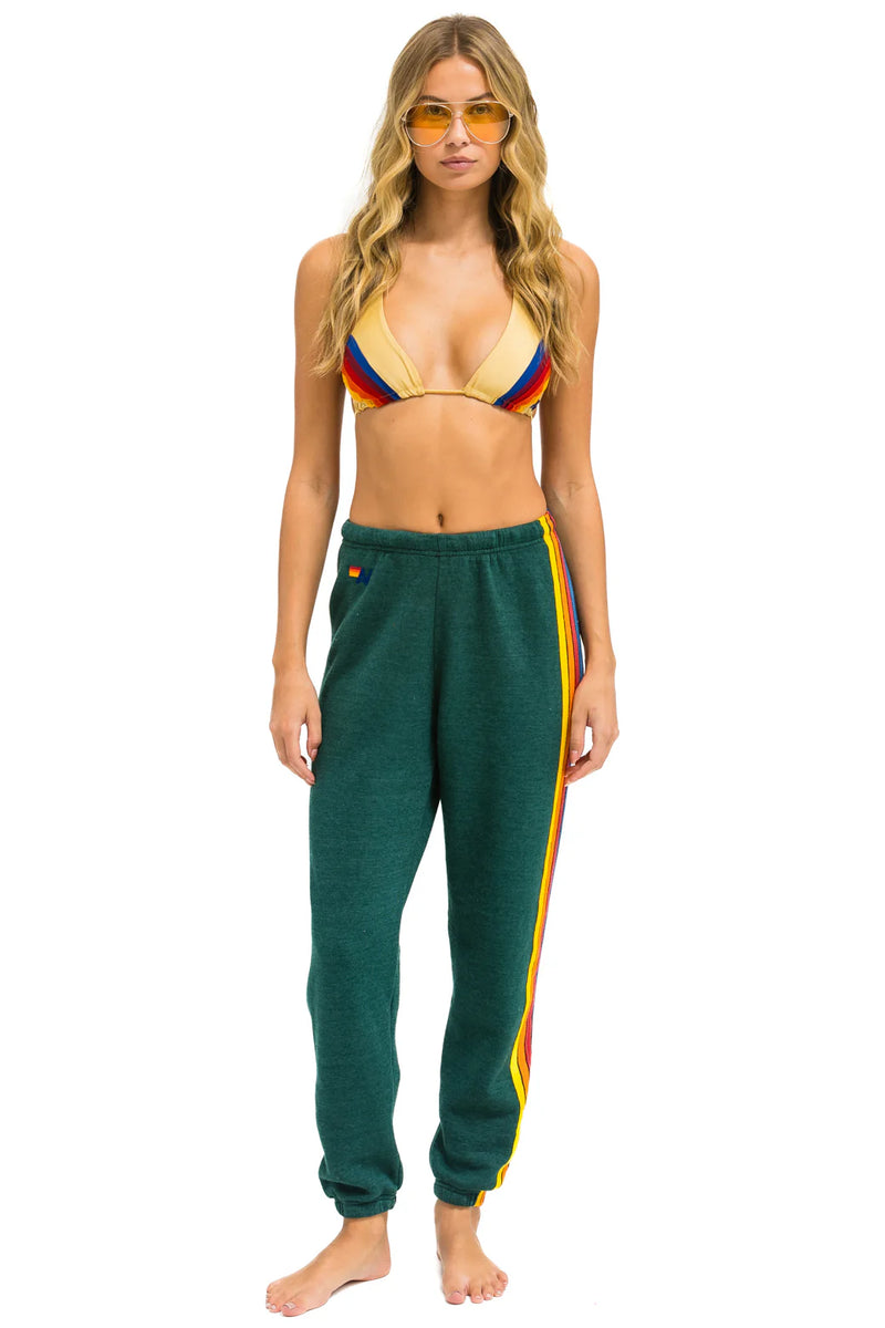 Aviator Nation - Women's 5 Stripe Sweatpants - Forest