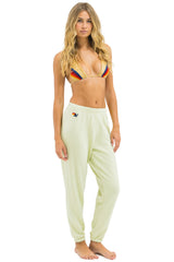 Aviator Nation - 5 Stripe Sweatpants - Lime Cream / White Neon