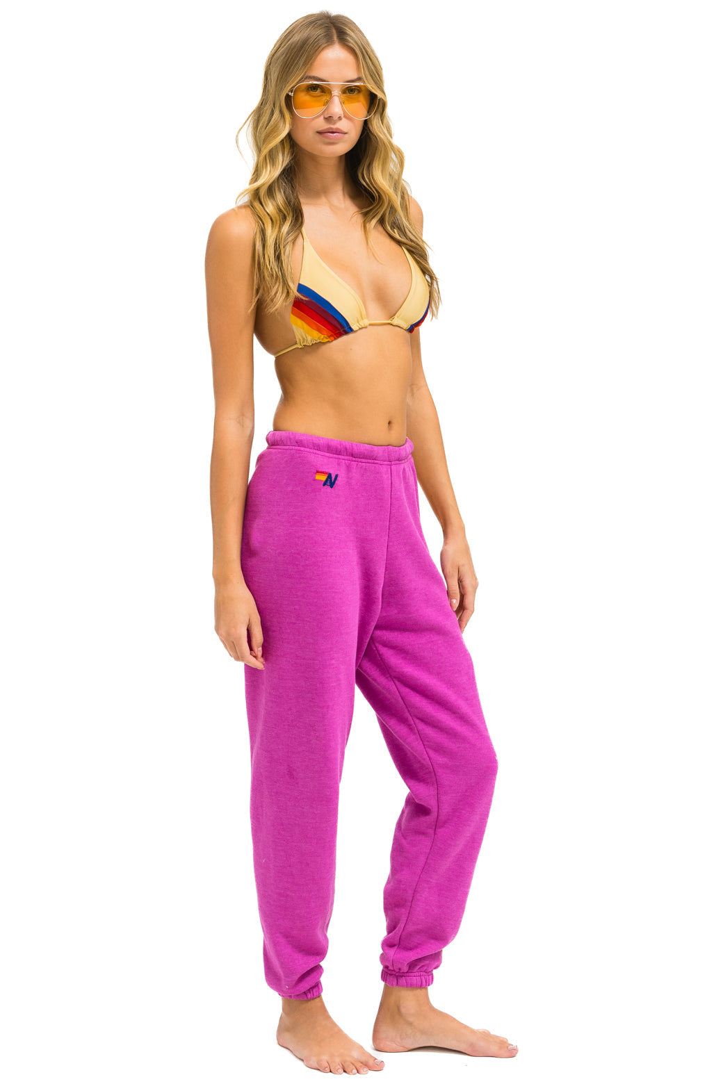 Aviator Nation - 5 Stripe Sweatpants - Magenta // Orange // Yellow