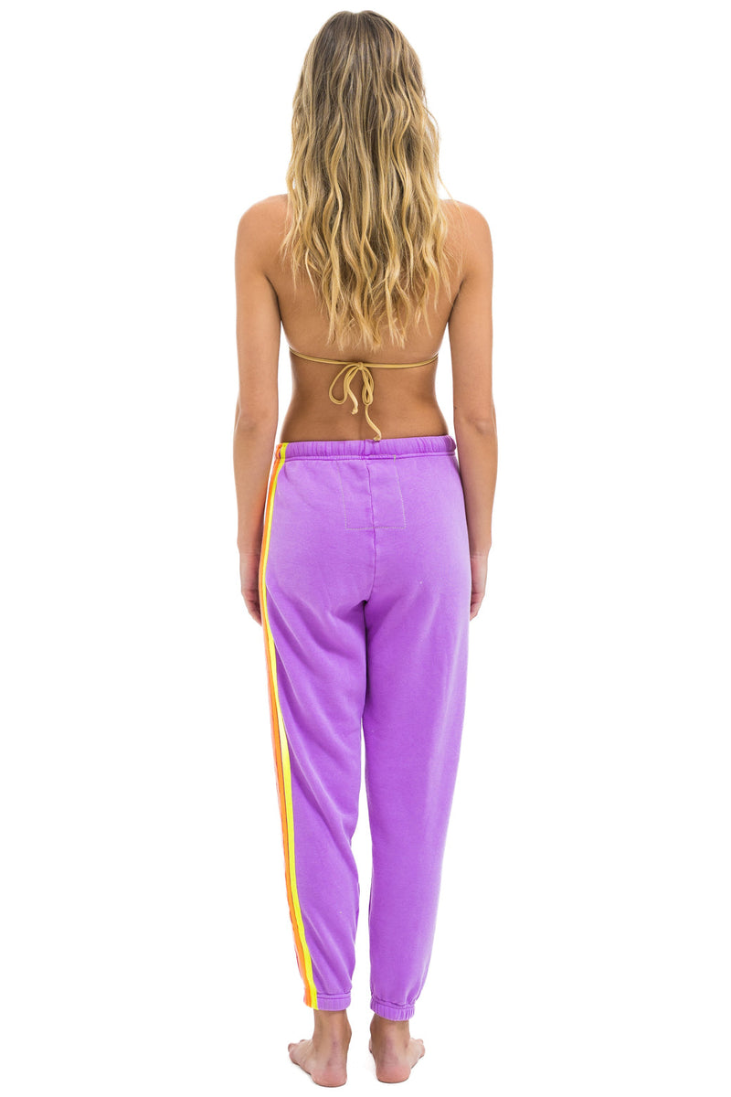 Aviator Nation - 5 Stripe Sweatpants - Neon Purple//Neon