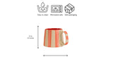 Ceramic Pink Stripe Coffee Cup- 220ml