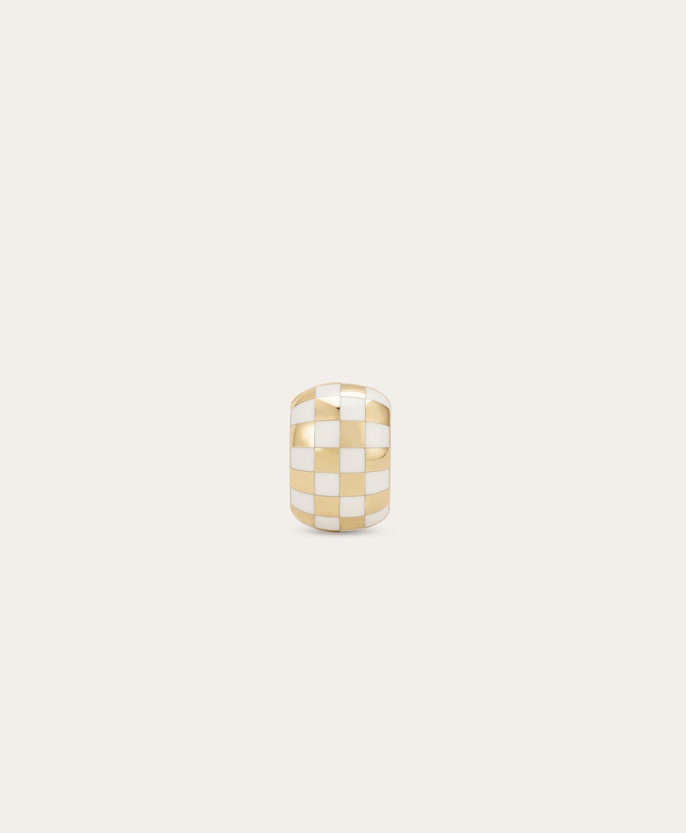 Adina Reyter - White Ceramic Checkerboard Big Bead