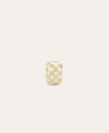 Adina Reyter - White Ceramic Checkerboard Big Bead