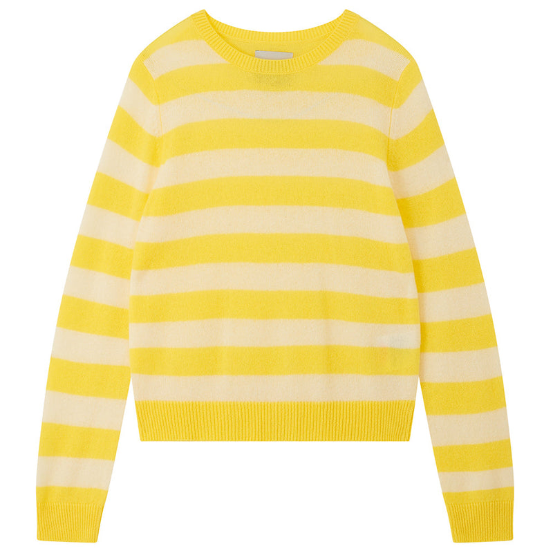 Jumper 1234 - Cashmere Stripe Crew Sweater - Yellow