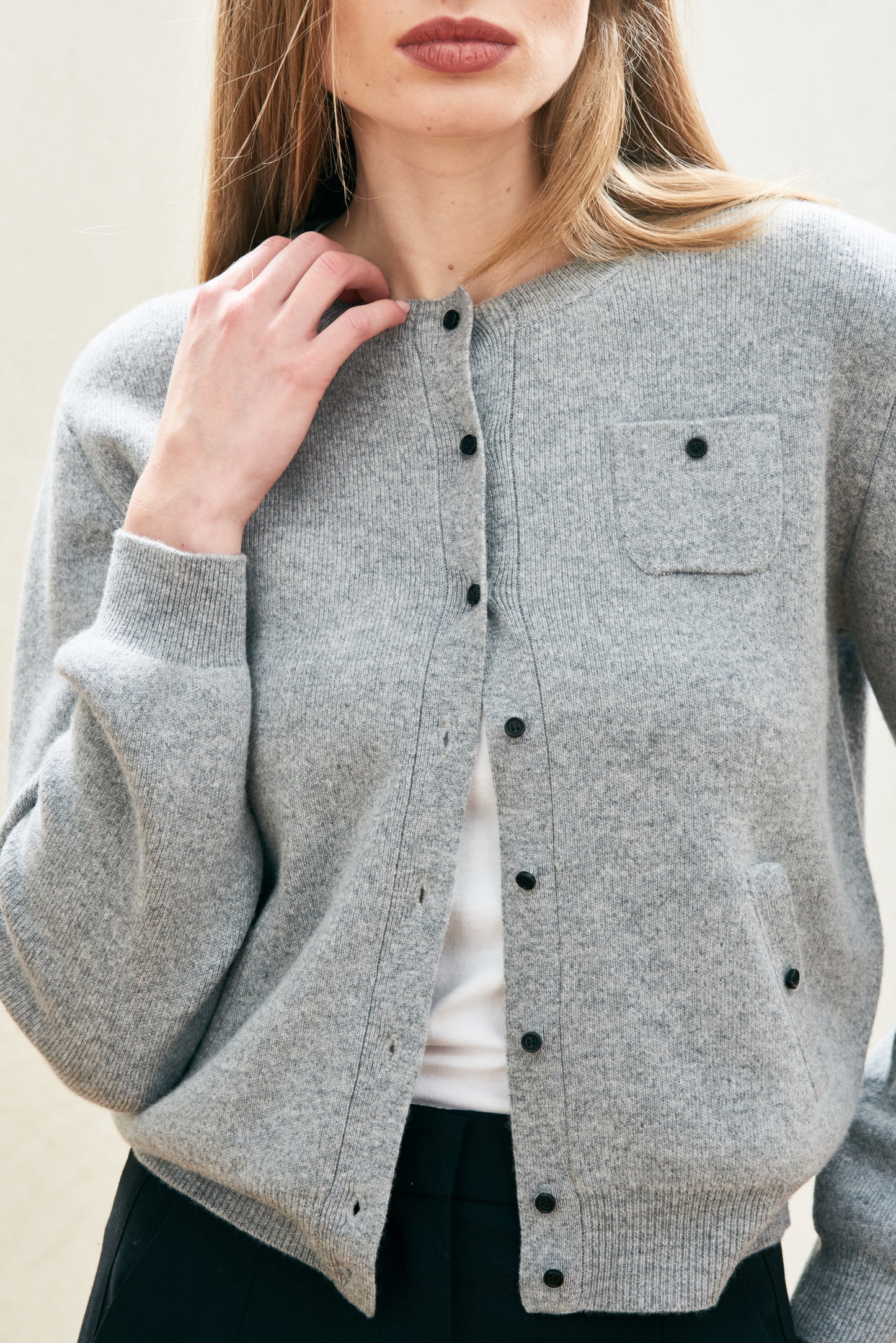 Jumper 1234 - Multi Pocket Cardigan - Smoke