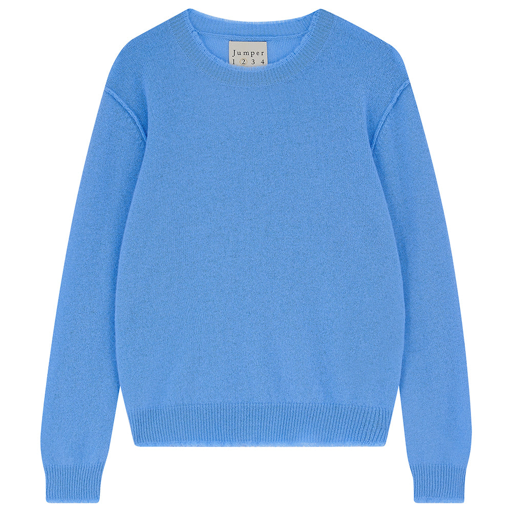 Jumper 1234 - Cashmere Distressed Crew Sweater - Blue