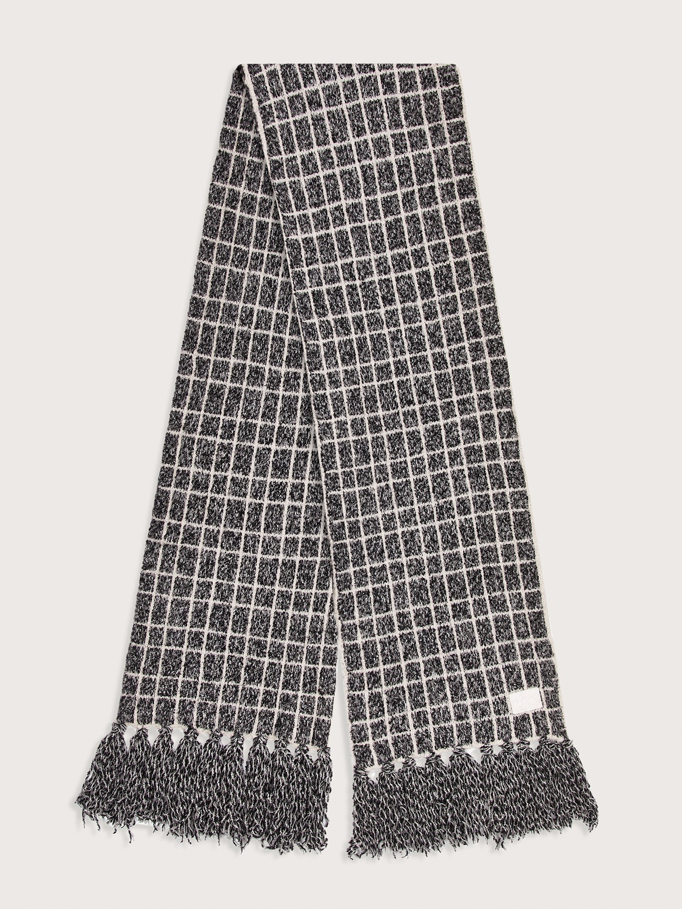 Varley - Lindsey Check Knit Scarf - Charcoal Marl