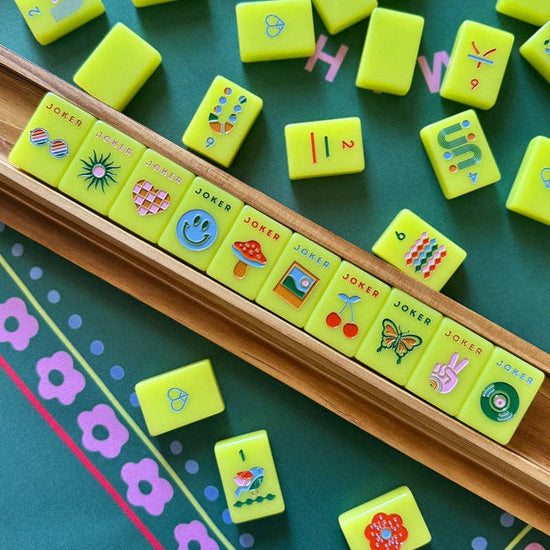 Peace Love Mahjong - Mod Tiles - Chartreuse