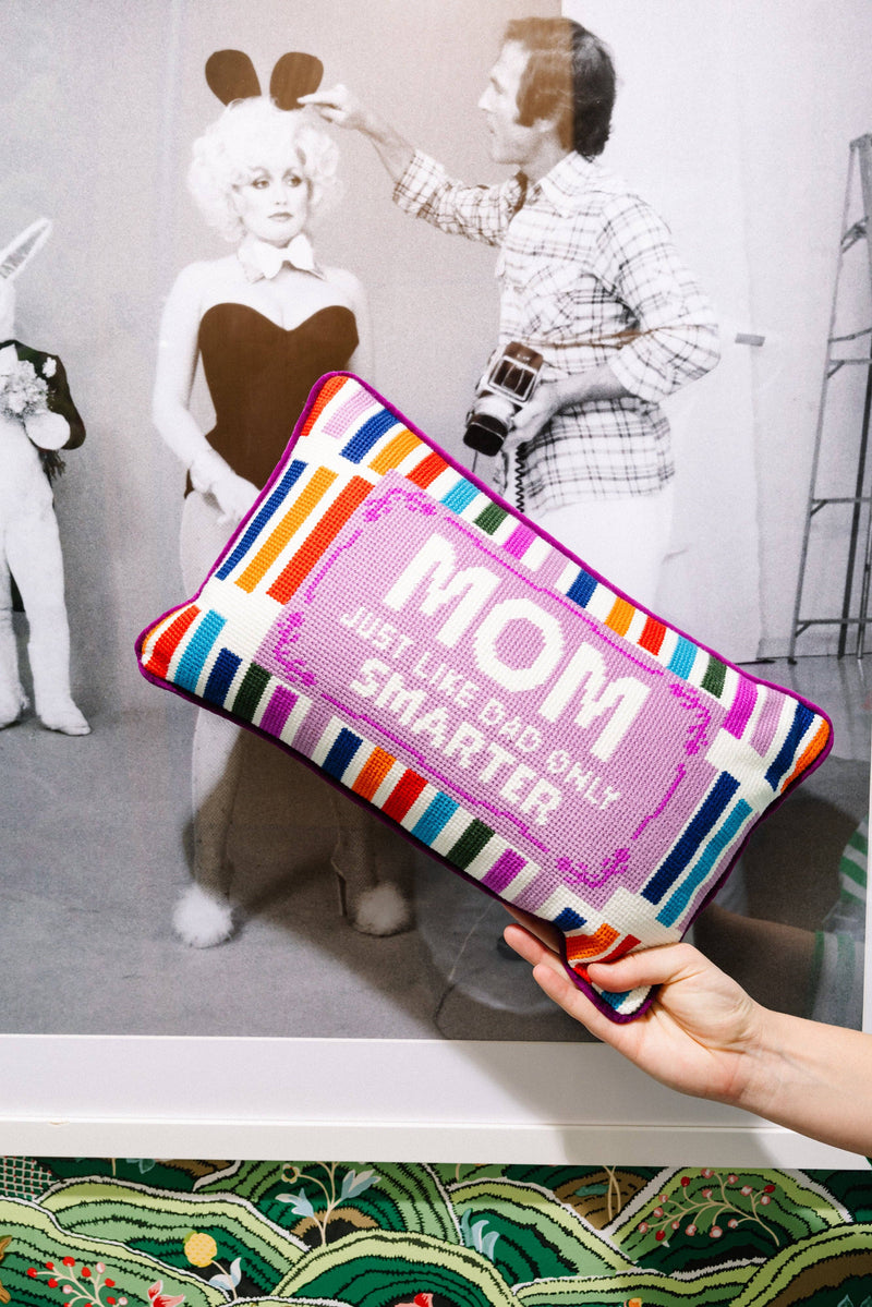 Furbish Studio - Mom Rules Needlepoint Pillow