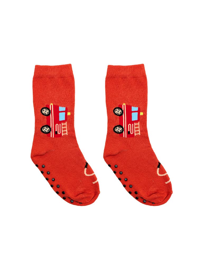 Living Royal - 3D Packaged Crew Socks - Kids - Fire Truck - Red