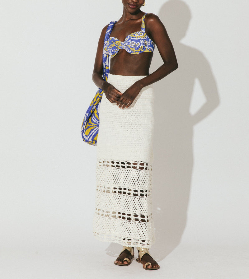 Cleobella - Adela Hand Crochet Midi Skirt - Ivory