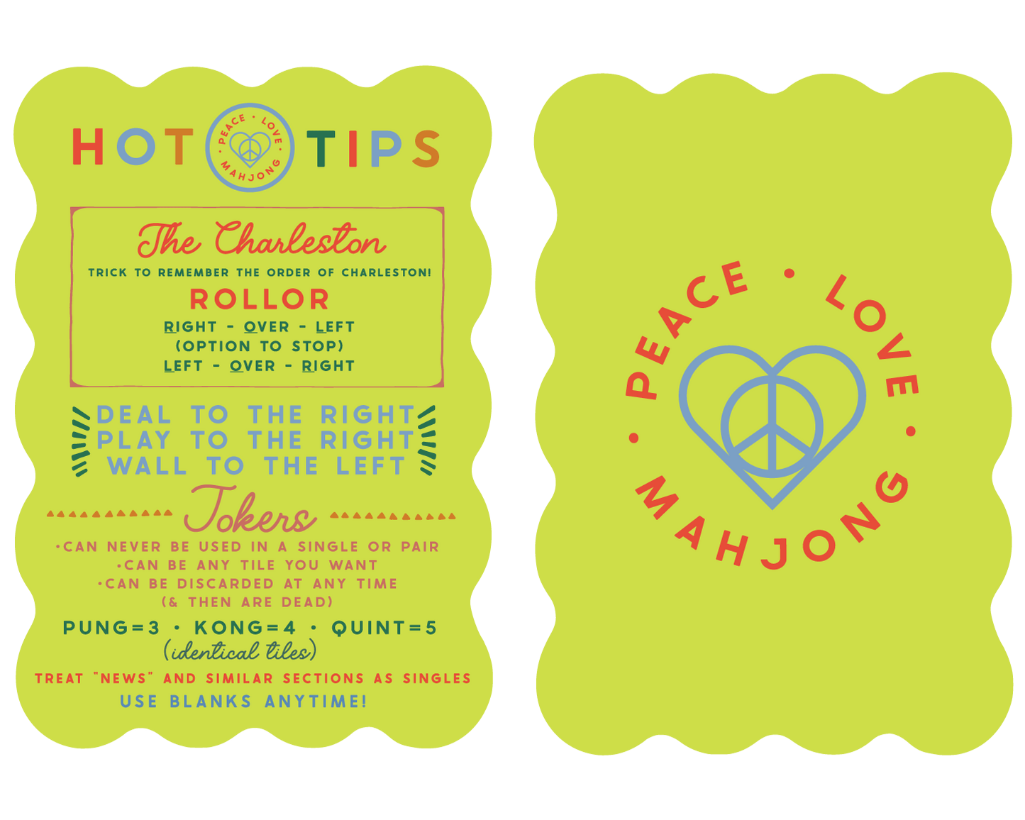 Peace Love Mahjong - Mahjong Tile Shufflers - Set of 2